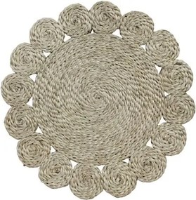 Suport pentru vase calde din iută artizanală, împletit manual, alb-natur, formă rotundă, 20 cm, „Martina"