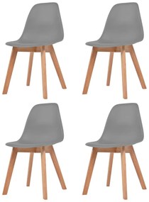 vidaXL Scaune de bucătărie, 4 buc., gri, plastic