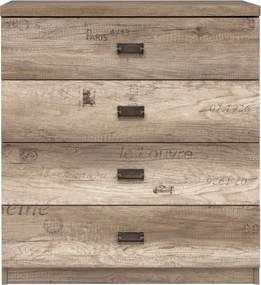 Comoda Malcolm, stejar, PAL, 80x40x88 cm