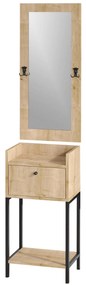 Set mobilier pentru hol Oliver 39 (Nuc + Negru). 1073488