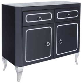 Comoda Marina negru/silver – H78 cm