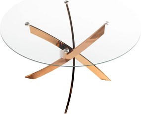 Masa rotunda design modern Veola auriu roze 110cm