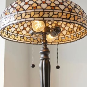 Endon 111921 - Lampă de podea Tiffany MILLE FEUX, 2 x E27 (10 W), 230 V, Ø 45 cm