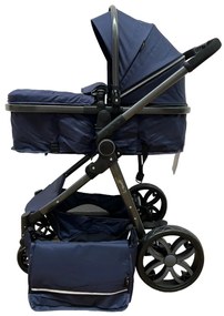 Carucior 2 in 1 cu cos de cumparaturi, transformabil, ușor și practic pentru copii 0-36 luni - CPC-34-bleumarin