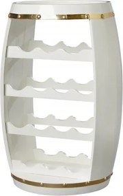 Butoi suport pentru sticle de vin Bodega 60cm alb