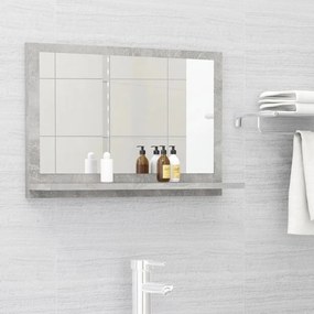 804566 vidaXL Dulap de baie cu oglindă, gri beton, 60 x 10,5 x 37 cm, PAL