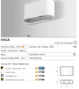 Aplica de perete ambientala VEGA ANODISED GOLD