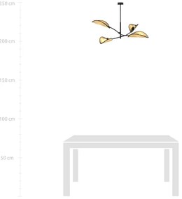 Lustră pe tijă LOTUS 4xE14/10W/230V negru/bej