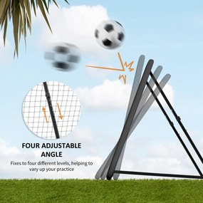 HOMCOM Rebounder Pliabil și Reglabil pentru Fotbal, Baseball și Volei, Plasă de Fotbal, 128x118x108-120 cm, Negru | Aosom Romania