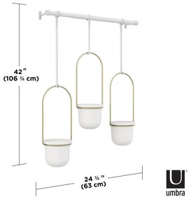 Ghiveci decorativ 3 buc. din plastic pentru ierburi aromatice/suspendată și de perete ø 7,5 cm Triflora – Umbra