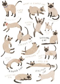 Ilustrație Siamese Cat Print, Hanna Melin