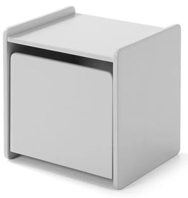 Noptieră Kiddy, pentru Camera Copii, cu 1 Ușă și Margini Rotunjite, Gri Rece – Vipack