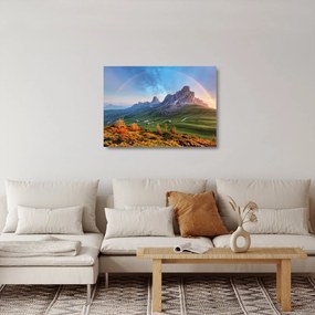 Tablou pe sticlă cu curcupeu deasupra stâncilor (70x50 cm)
