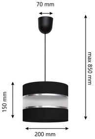 Lustră pe cablu HELEN 1xE27/15W/230V neagră