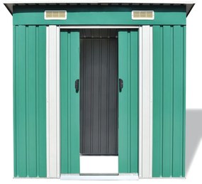42908 vidaXL Magazie de grădină din metal verde