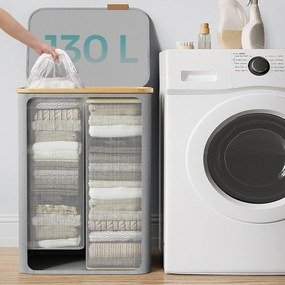 Coș de rufe din plastic, gri