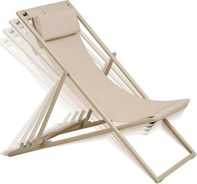 Șezlong de grădină bej din metal Curtis – House Nordic
