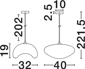 Lustra suspendata cu textura granulata Bambel gri piatra