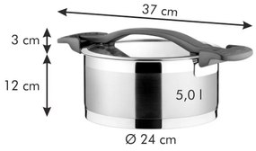 Tescoma Cratiță cu capac ULTIMA, 24 cm, diam. 24 cm