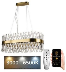 Lustră LED de cristal dimabilă pe cablu LED/90W/230V + telecomandă