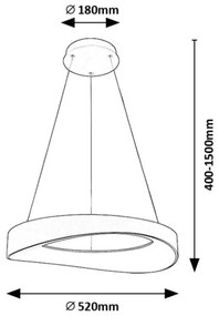 Lustra LED suspendata design circular Iliana