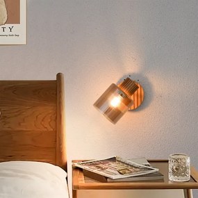 Brilagi - Aplica de perete cu spot HYGGE 1xE14/15W/230V, lemn de hevea/fumuriu