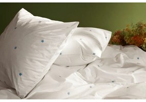 Lenjerie de pat albă din bumbac percal pentru pat de o persoană 140x200 cm Daisy – JUNA