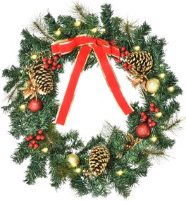 Homcom Ghirlanda de Craciun Decor cu 20 Lumini LED Φ60cm