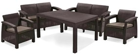 Set de mobilier de grădină Corfu Fiesta, culoare maro, cu perne taupe calde