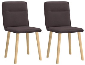 vidaXL Scaune de masă, 2 buc., maro închis, material textil