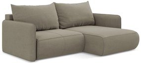 Colțar bej extensibil/cu spațiu de depozitare (cu colț pe partea dreaptă) Nanea – Makamii