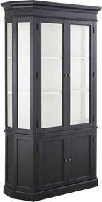 Vitrină lemn masiv gri Noir Antracit, 85 × 45 × 210 cm