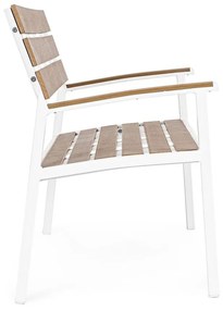 Bancă din aluminiu, alb, 123x59x86 cm, Isak Yes