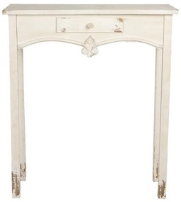 Consola alba, din lemn, aspect vintage, Eloanne