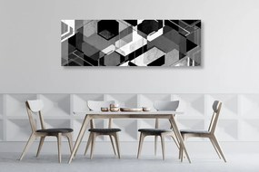 Tablou geometrie abstractă în design alb-negru