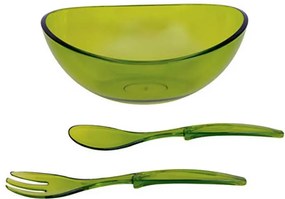 SET BOL PENTRU SALATA+FURCULITA SI LINGURA ACRIL VERDE