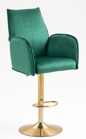 HR280W Scaun Verde din Catifea cu Bază Aurie