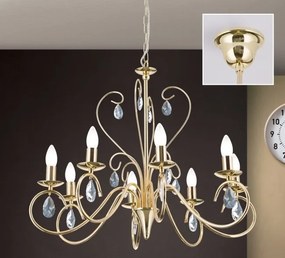 Candelabru 8 brate stil clasic cu cristale K9 Alessia auriu