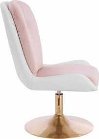 HR690N Scaun Velvet&amp;soft Piele Pu Roz Pudră/Alb Bază Aurie