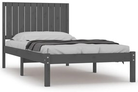 3104405 vidaXL Cadru de pat, gri, 100x200 cm, lemn masiv de pin