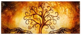 Tablou natural abstract cu copac (120x50 cm)