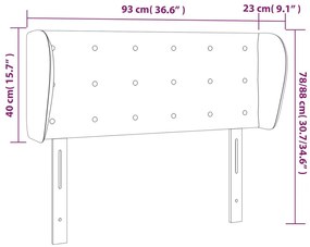 Tablie de pat cu aripioare gri deschis 93x23x78 88 cm textil 1, Gri deschis, 93 x 23 x 78 88 cm