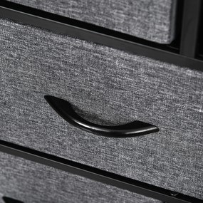 HOMCOM Comodă Chiffonnier Mobilier de Depozitare 8 sertare Pliabile din Țesătură 100 x 30 x 78,5 cm Gri închis | Aosom Romania