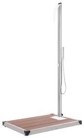 vidaXL Duș de grădină cu bază maro, 225 cm, oțel inoxidabil