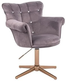 HR804CCROSS scaun Catifea Grafit cu Bază Aurie