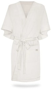 Halat   Kimono pentru gravide si mamici, vascoza si in, marime universala, Alb