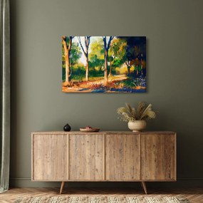 Tablou - Pădure de vară însorită, pictură (90x60 cm)