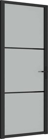 vidaXL Ușă de interior, 83x201,5 cm, sticlă neagră mată și aluminiu