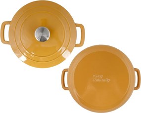 Oală fontă emailată cu capac 28 cm Auriu Fontestic Cosy &amp; Trendy 3311528