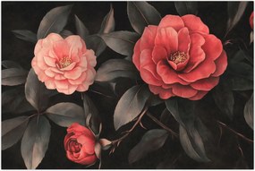 Tablou - Flori roșii pe fundal întunecat (90x60 cm)
